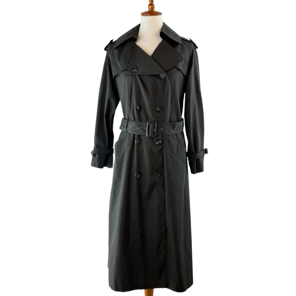 Vintage Rare TWIN'S ARMOIRE LTD OF NOB HILL Black Classic Trench Coat